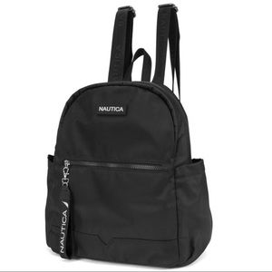 NEW Nautica Black Diver Canvas Backpack
